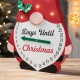 Glitzhome 15"H Lighted Wooden Christmas Gnome Countdown Calendar