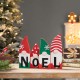 Glitzhome 11"L Wooden Christmas Gnome Family "NOEL" Table Decor