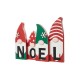 Glitzhome 11"L Wooden Christmas Gnome Family "NOEL" Table Decor