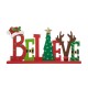 Glitzhome 14"L Wooden Christmas "BELIEVE"  Table Decor