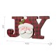 Glitzhome 11.75"L Wooden Christmas Plaid "JOY " Table Decor