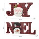 Glitzhome Set of 2 Wooden  Christmas Plaid "JOY "& "NOEL" Table Decor