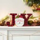 Glitzhome Set of 2 Wooden  Christmas Plaid "JOY "& "NOEL" Table Decor