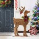 Glitzhome 36"H Chunky Wood Reindeer Porch Decor