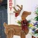 Glitzhome 36"H Chunky Wood Reindeer Porch Decor