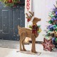 Glitzhome 36"H Chunky Wood Reindeer Porch Decor