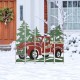 Glitzhome 40"H Metal Truck Farm Combo Yard Stake