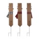 Glitzhome Set of 3 Wooden & Metal Snowman Yard Stake - JOY