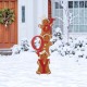 Glitzhome 46.75"H Metal JOY Gingerbread Man Yard Stake or Wall Decor