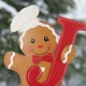 Glitzhome 46.75"H Metal JOY Gingerbread Man Yard Stake or Wall Decor