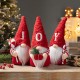 Glitzhome Set of 3 Fabric JOY Christmas Gnome Decor