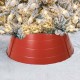 Glitzhome 22"D Christmas Painted Red Metal Tree Collar