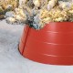 Glitzhome 22"D Christmas Painted Red Metal Tree Collar