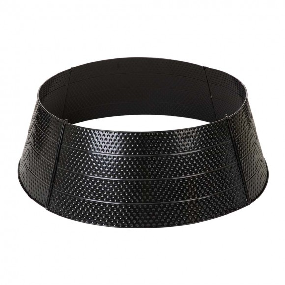 Glitzhome 40.5"D Christmas Black Hammered Metal Tree Collar