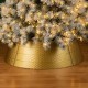 Glitzhome 40.5"D Christmas Gold Hammered Metal Tree Collar