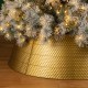 Glitzhome 40.5"D Christmas Gold Hammered Metal Tree Collar