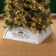 Glitzhome 32"L White Trapezoid "Farm Fresh" Christmas Tree Collar