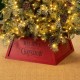 Glitzhome 26"L Red Trapezoid "Believe in the Magic" Christmas Tree Collar
