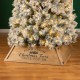 Glitzhome 40"L Natural Wooden Trapezoid "Farm Fresh" Christmas Tree Collar