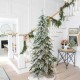 Glitzhome 7.5ft Pre-Lit Flocked Pencil Spruce Artificial Christmas Tree with 350 Warm White Lights