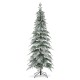 Glitzhome 7.5ft Pre-Lit Flocked Pencil Spruce Artificial Christmas Tree with 350 Warm White Lights