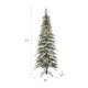 Glitzhome 7.5ft Pre-Lit Flocked Pencil Spruce Artificial Christmas Tree with 350 Warm White Lights