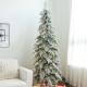 Glitzhome 7.5ft Pre-Lit Flocked Pencil Spruce Artificial Christmas Tree with 350 Warm White Lights