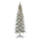 Glitzhome 9ft Pre-Lit Flocked Pencil Spruce Artificial Christmas Tree with 470 Warm White Lights 