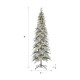 Glitzhome 9ft Pre-Lit Flocked Pencil Spruce Artificial Christmas Tree with 470 Warm White Lights 