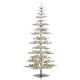 Glitzhome 9ft Deluxe Pre-Lit Flocked Pine Artificial Christmas Tree with 650 Warm White Lights