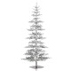 Glitzhome 9ft Deluxe Pre-Lit Flocked Pine Artificial Christmas Tree with 650 Warm White Lights