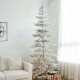 Glitzhome 9ft Deluxe Pre-Lit Flocked Pine Artificial Christmas Tree with 650 Warm White Lights