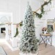 Glitzhome 9ft Pre-Lit Flocked Pencil Pine Artificial Christmas Tree with 500 Warm White Lights