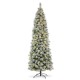 Glitzhome 9ft Pre-Lit Flocked Pencil Pine Artificial Christmas Tree with 500 Warm White Lights