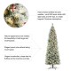 Glitzhome 9ft Pre-Lit Flocked Pencil Pine Artificial Christmas Tree with 500 Warm White Lights