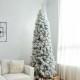 Glitzhome 9ft Pre-Lit Flocked Pencil Pine Artificial Christmas Tree with 500 Warm White Lights