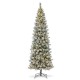 Glitzhome 9ft Pre-Lit Flocked Pencil Pine Artificial Christmas Tree with 450 LED Lights