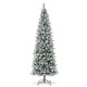 Glitzhome 9ft Pre-Lit Flocked Pencil Pine Artificial Christmas Tree with 450 LED Lights