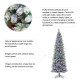 Glitzhome 9ft Pre-Lit Flocked Pencil Pine Artificial Christmas Tree with 450 LED Lights