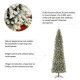 Glitzhome 11ft Pre-Lit Flocked Pencil Fir Artificial Christmas Tree with 950 Warm White Lights