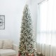 Glitzhome 11ft Pre-Lit Flocked Pencil Fir Artificial Christmas Tree with 950 Warm White Lights