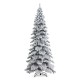 Glitzhome 9ft Pre-Lit Flocked Layered Spruce Artificial Christmas Tree with 500 Warm White Lights