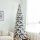 Glitzhome 9ft Pre-Lit Flocked Layered Spruce Artificial Christmas Tree with 500 Warm White Lights