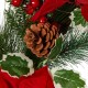 Glitzhome 24"D Poinsettia Pinecone Wreath With Lights