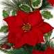 Glitzhome 24"D Poinsettia Pinecone Wreath With Lights