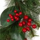 Glitzhome 24"D Berry Magnolia Leaf Pinecone Wreath With Lights