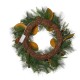 Glitzhome 24"D Berry Magnolia Leaf Pinecone Wreath With Lights