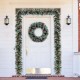 Glitzhome 9ft Pre-Lit Greenery Pine Cones and  Red Berries Christmas Garland with 50 Warm White Lights(Includes Timer)