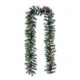 Glitzhome 9ft Pre-Lit Greenery Pine Cones and  Red Berries Christmas Garland with 50 Warm White Lights(Includes Timer)