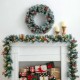 Glitzhome 9ft Pre-Lit Greenery Pine Cones and  Red Berries Christmas Garland with 50 Warm White Lights(Includes Timer)